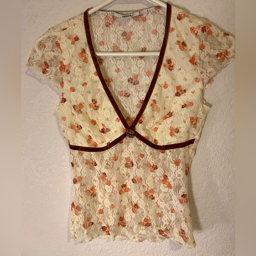 Urban Outfitters Floral Lace Top, Size Small
